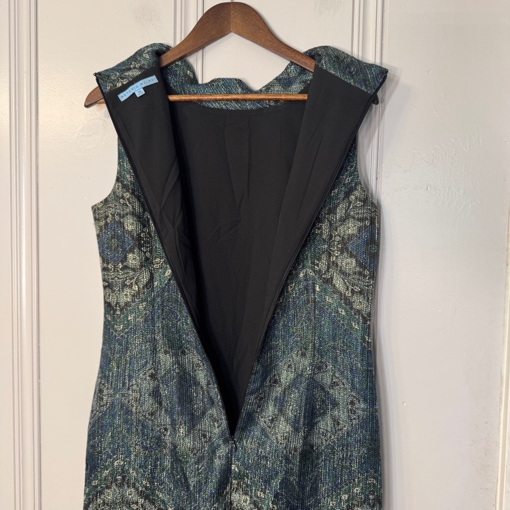 Antonio Melani metallic shift dress Cowl neckline Size 10 Party Event Evening‎ - Picture 13 of 14